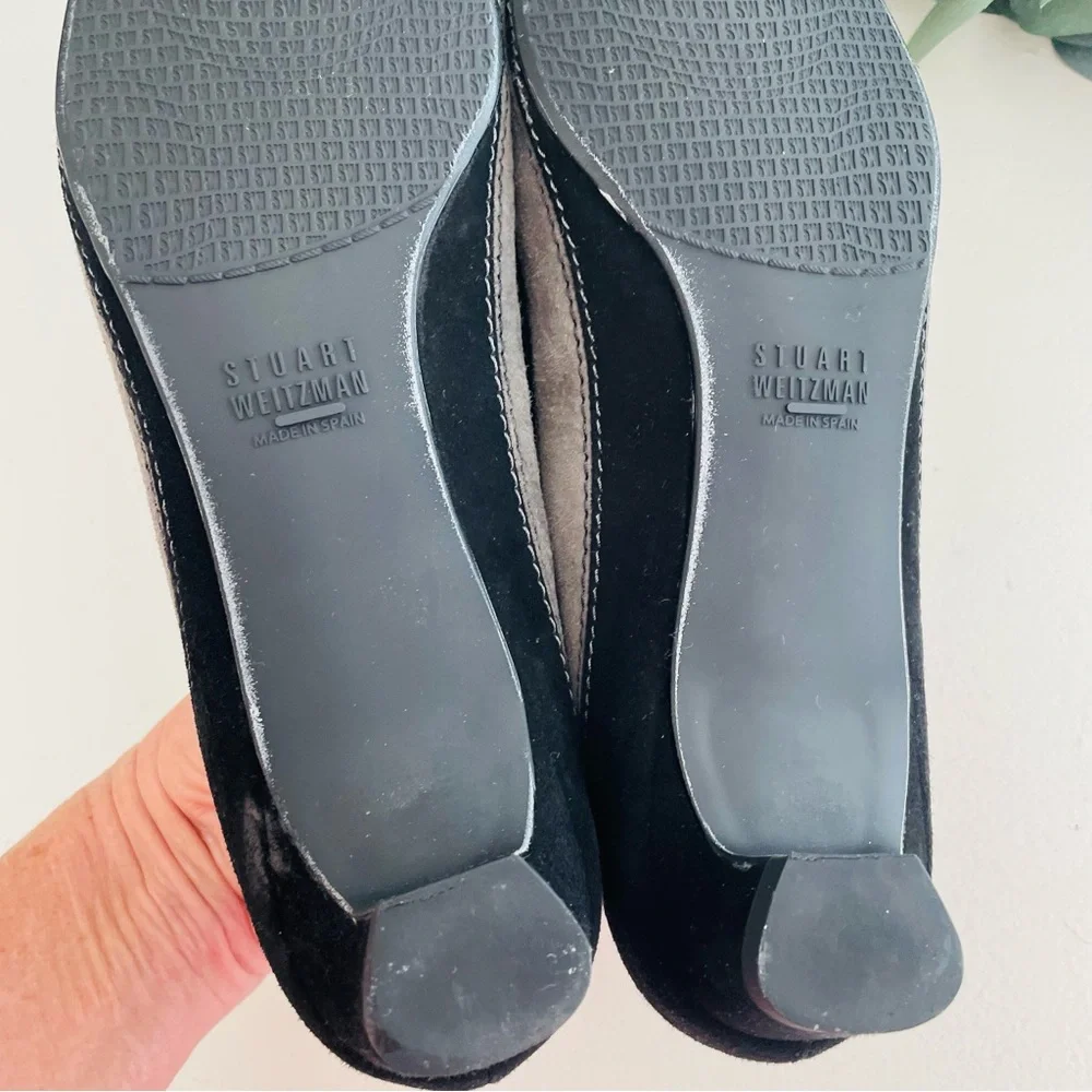 Stuart Weitzman Tier Suede Kitten Heels